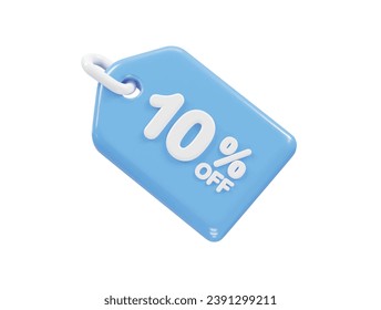 10 percent off discount sale icon 3d render illustration