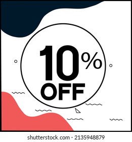 10 Percent Off Discount Waves pink blue background