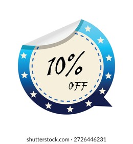 10 Percent Off Message Sticker Sale Badge
