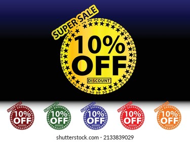 10 percent off new offer logo and icon design template