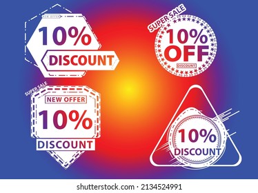 10 percent off new offer logo and icon design template