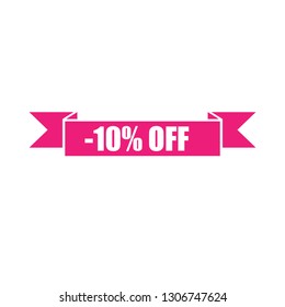 10 percent off sale label.10% discount promotion flat banner.10% discount paper origami speech bubble