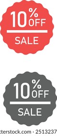 10 percent off sale tag in two colors suitable for sale stickers	
