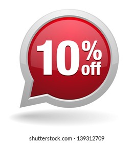 10 Percent Off Speech Bubble