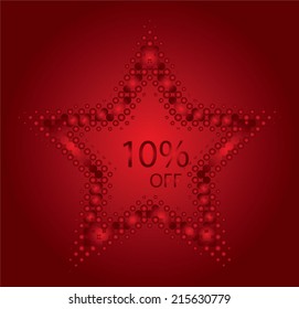 10 percent off star. Vector illustration.