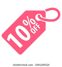 10 percent Off tag. Vector illustration. Isolated on white