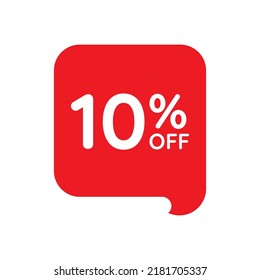 10 percent off tag vector icon on white background