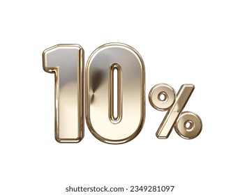 10 % Rabatt auf den Vektortexteffekt 3D-Rendering von Gold