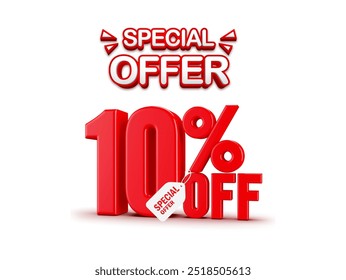 Up to 10 percent off white background