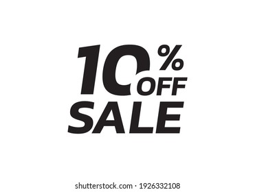 10 percent price off icon, label or tag for sale. Discount badge or sticker design. Vector illustration.