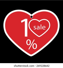 10 percent red flat icon sale sign