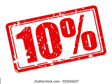 10 percent red stamp text on white