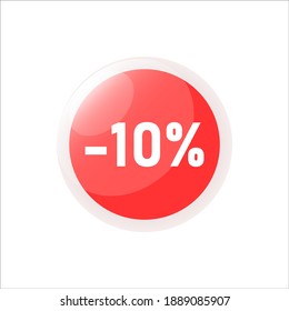 10 percent sale sticker isolated on white. Vector icon