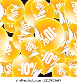 10 percent seamless business background. Discount illustration. Economic finance promotion pattern. Sticker pattern