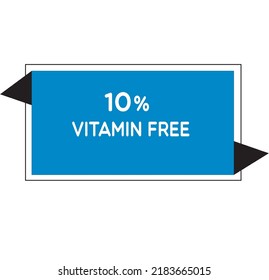 10% percentage free fantastic vitamins rectangle and triangle shape design element vector illustration for promo sign label on white background with fantastic font and white color