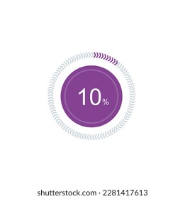 10% percentage infographic circle icons,10 percents pie chart infographic elements for Illustration, business, web design.