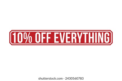 10 Percentage Off Everything rubber stamp vector illustration