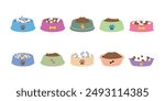 10 Pet Bowl Vector Set