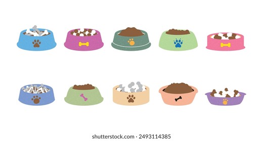 10 Pet Bowl Vector Set