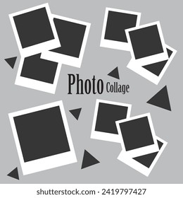 10 photo collage template. vector illustration, new collections