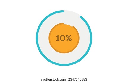 10% pie chart template, pie chart 10% vector, pie chart illustration