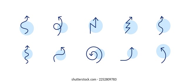 10 pixel perfect arrow icons. Doodle user interface design. Set 2