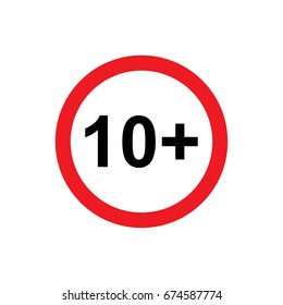 10 plus icon illustration isolated vector sign symbol