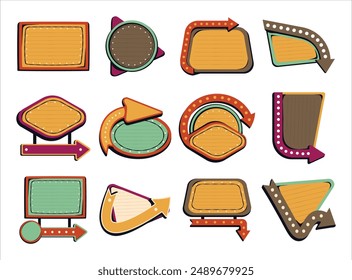 10 Retro Vintage Sign Set Collection