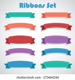 10 ribbons design set for web icons vector illustration.