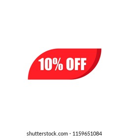 10% Sale banner. Vector icon.