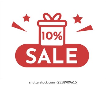 10% sale icon with gift icon on red background
Sale frame with white background gift
Discounts, sales, promotions