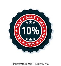 10% Sale label illustration