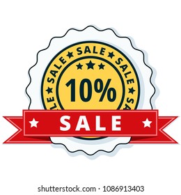 10% Sale label illustration