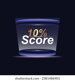 10% Score Sign Designed to catch the  and illustration  combination in blue Vector illustration background design.