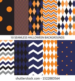 10 sem emenda halloween padrões clássicos, scrapbooking fundos, base backdrops pack
