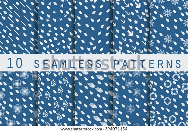 10 Seamless Patterns Drops Pattern Wallpaper Stock Vector (Royalty Free ...