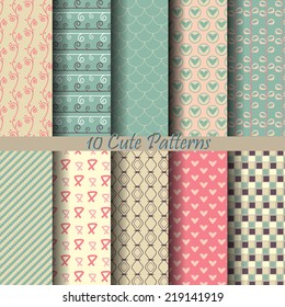 10 seamless patterns, vector Endless texture can be used for wallpaper, pattern fills, web page,background,surface