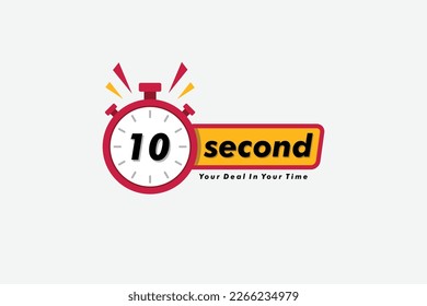 10 second clock arrow. symbol work time, vector icon Illustration