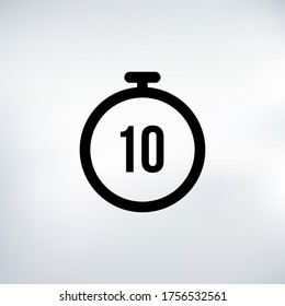 10 seconds Countdown Timer icon set. time interval icons. Stopwatch and time measurement. Stock Vector illustration isolated on white background.
