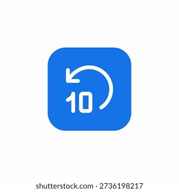 10 seconds rewind icon sign vector