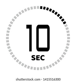 The 10 seconds, stopwatch icon, digital timer. Digital Countdown Timer Vector Icon. Clock and watch, timer.