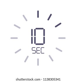 The 10 seconds, stopwatch vector icon, digital timer. clock and watch, timer, countdown symbol.