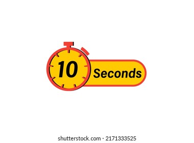 10 Seconds timers Clocks, Timer 10 sec icon, countdown icon. Time measure. Chronometer icon isolated on white background