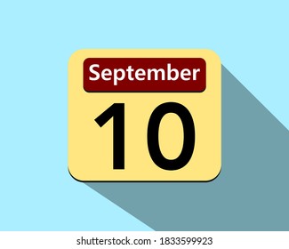 10 September - Vector art of an icon of a calendar