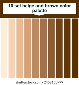 10 set beige and brown color palette. Elegant brown and beige colors palette. Beautiful color palette
