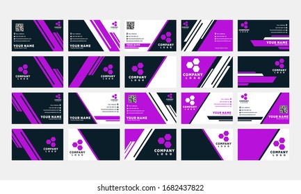 10 set business card design template purple business card minimalist elegan business card desig 