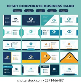 10 set Creative modern clean and simple corporate business card template design