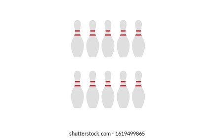 10 Set Icons Bowling. Realistic Set. Vector Editorial