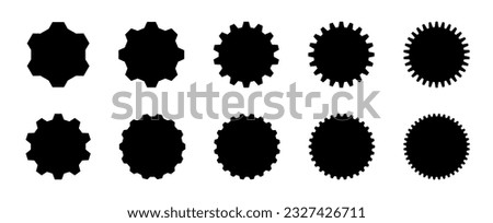 10 shapes of gears line icons. Flat machine gear icon. Wheel cogwheel vector. Simple outline isolated elements vector collection. 