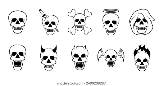 10 Skull Vector Set Collections